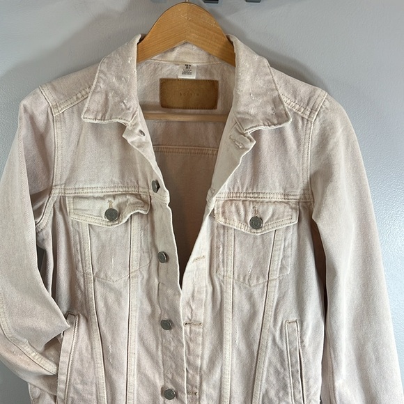 & Denim Light Pink Denim Jacket Size 6 With Light Distressing - Picture 2 of 10